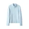 Clásico Lajiia100. ¡Lana! Suave, Cómodo, Tejido de punto trenzado, Cuello alto, Cremallera, Cárdigan, Para mujer, Ropa de abrigo Otoño/Invierno
