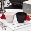 Presente de Inauguração de Alto Valor Estético, Caneca de Café em Formato de Coração, Caneca de Cerâmica, Caneca Fofa e Criativa para Sala de Estar, Caneca Combinando para Casal, Caneca