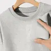 Sudadera de cuello redondo otoño invierno peso pesado con felpa interior cálida unisex casual diaria holgada versátil
