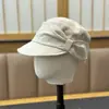 Nuevo sombrero de equitación plisado de mezclilla vintage para mujer, delgado y elegante, hace que la cara se vea más pequeña, gorra tipo boina versátil, gorra de pico