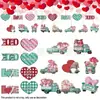 Nuevo Producto 36 Piezas de Decoraciones de Madera para San Valentín Retro Colgantes Lindos de San Valentín Colgantes para Decoración de Árbol de San Valentín