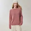 Colección Otoño 2026: Suéter de cachemira tejido para mujer, corte holgado, estilo relajado, manga larga, cuello redondo