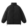 Jaqueta Masculina de Penas Inverno Casual Oversize Cor Sólida Estilo Coreano Gola Alta Quente Tendência Versátil