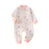Mameleco para bebé para primavera y otoño, mameluco de bebé sin costuras, ropa de dormir para todas las estaciones, traje para gatear al aire libre, ropa de una pieza de algodón puro para recién nacido
