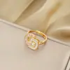 Anillo Ladrillo de Diseño Nicho de Alta Gama Lujo Accesible para Mujer Moda Europea y Americana Creativo Zirconia Chapado en Oro Anillo Abierto Ajustable