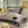 Fundas de almohada de terciopelo de leche, engrosadas para invierno y forradas de forro polar, juego de dos, 48X74cm, funda de almohada para adulto, individual de forro polar coral