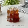 Taza de Café Estilo Ins Personalizada con Vidrio de Uva Resistente al Calor de Alto Borosilicato para Leche, Latte, Agua, Jugos