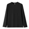 Camiseta base térmica de cuello redondo amigable con la piel para hombre, engrosada para otoño e invierno, cálida y con forro polar, camiseta de manga larga para usar en capas