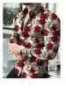 Traje de Navidad Nuevo para Personas Mayores 2024 Camisa con Estampado Abstracto Artístico Camisa de Manga Larga Plegable Primavera Otoño