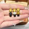 Lindo Collar con Colgante de Gato Kt con Estampado de Leopardo en Color Dorado, Ligero, Mismo Estilo que en Xiaohongshu, Colgante de Gato Kt, Regalo para Novia