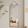 Espelho Pendurado com Alça, Espelho de Corpo Inteiro para Porta, Hall de Entrada, Espelho de Vestir, Montado na Parede para Casa, Quarto, Dormitório, Espelho de Prova Montado na Parede