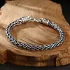 Atacado Prata Esterlina 925 Masculino e Feminino Artesanato Fino Estilo Chinês Simples Pulseira Osso de Dragão Prata Tailandesa Vintage Joias Personalizadas