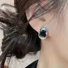 Pendientes Negros con Zirconia y Tachuelas de Diamante para Mujer, Nuevo Estilo Trendy 2026, Lujo Ligero, Sensación de Alta Gama, Pendientes Frescos y Elegantes