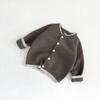 Chaqueta de Lana Tejida para Bebé Otoño e Invierno Color Contraste Estilo Retro Coreano para Hombre y Mujer Estilo Occidental Cárdigan Infantil Moderno para Combinar con Todo