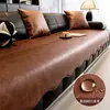 Cojín de Sofá Impermeable de Lujo Moderno para Todas las Estaciones Universal Cojín de Asiento de Cuero Antideslizante Resistente a Arañazos de Gato Protector de Tela para Sofá Venta al por Mayor