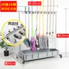 Soporte Móvil para Mopa de Acero Inoxidable, Soporte de Piso para Escoba y Mopa, Almacenamiento de Balcón, Organizador de Herramientas de Limpieza