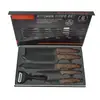 Faca de Comércio Exterior Aço Inoxidável Faca de Frutas de Cozinha Conjunto de Facas Cabo Cauda de Andorinha Padrão Ondulado Conjunto de Seis Peças para Cozinha Caixa Colorida