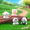 Decoraciones de paisajes en miniatura con gatitos y cerditos lindos y bien portados, adorables figuras de animales, accesorios para manualidades y adornos de escritorio en miniatura