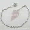 Venta caliente Ágata natural Cristal gema cono hexágono cono colgante DIY Colgante de cristal