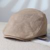Gorra Plana de Algodón y Lino Vintage Estilo Británico para Mujer Estilo Japonés Combinable Gorra Newsboy Que Afina el Rostro Pequeña Uso Inverso Gorra de Pato Bailey Moderna