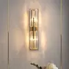 [Transfronteiriço] Luminária de Parede Cristalina Estilo Francês para Cabeceira de Cama, Luminária de Grade para Quarto, Sala de Estar, Parede de Fundo de TV, Decoração Dourada