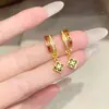 Brincos de Prata 925 com Pino de Prata Esmalte Flor de Peônia Luxo Leve Toque de Alto Padrão Brincos de Tarraxa para Mulheres Moda Nicho Retro Brincos Pendentes Joias para Orelha