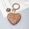 Llavero de corazón de diamantes completos colgante para llave de coche etiqueta de moda se puede abrir llavero de amor