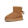 Botas quentes populares com sola grossa, que aumentam a altura, antiderrapantes, de algodão integrado para mulheres, novas botas de neve de inverno 2026 com forro de pelúcia e botas curtas espessadas
