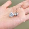 Pendientes de Plata de Ley S925 con Aguja, Amor Ovalado, Corindón Rojo Microincrustados con Diamante, Zircón Rosa Oliva, Moda Europea y Americana para Mujer