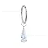 Pendientes de Piercing de Zirconia de Colores Gotas de Agua, Versión Dual Chapada en Oro de Aleación de Titanio, Pendientes Apilables Unisex, Suministro Transfronterizo