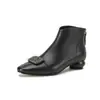 Primer Encuentro Temporada 2026 Botines Nuevos Punta Fina Tobilleros para Mujer Primavera y Otoño Botines Individuales Tacón Grueso de 3cm Tacón Bajo Versátiles para Viajar Pequeño Nude