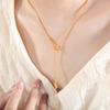 Estilo Coreano ins Estilo Casual Personalidade Nicho Design de Linha Geométrica Nó Corrente de Osso de Cobra Fivela de Trava Colar de Aço Titânio