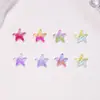 Decorações de arte de unha com tema oceânico de estrela-do-mar sorridente de cores mistas, pequenos acessórios de resina para DIY, acessórios de arte de unha 3D vestíveis, strass