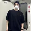 Camiseta de Manga Corta de Algodón Puro de Peso Pesado para Hombre y Mujer, Top Casual Holgado de Verano con Media Manga, Camiseta de Cuello Redondo con Bordado Estilo Americano