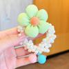 Diadema de goma con forma de bola para niña, diadema con flores de perla, estilo princesa