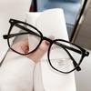 Nuevo armazón de gafas retro negro, armazón de gafas liso marrón frío, gafas lisas anti luz azul con armazón de gafas para miopía, entrega en vivo