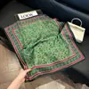 Pañuelo de Seda 70 Cuadrado Moda Coreana de Alta Gama Versátil Profesional Seda Sintética Pequeño Pañuelo de Cuello Estampado Retro Pañuelo de Seda para Mujer
