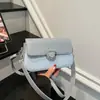 Moda Nuevo Sentido Retro Bolso Cuadrado Pequeño para Mujer Textura Simple Bolso de Axila Bolso de Hombro Único Cruzado para Viajes