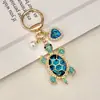 Llavero de Tortuga con Pedrería Creativo Lindo Estilo Europeo Americano Colgante para Bolso Accesorio Decoración de Llavero de Coche