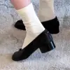 Zapatos de piel de oveja con pliegues y punta dividida de piel de cerdo, zapatos planos de piel de cerdo para mujer, bailarinas, zapatos Mary Jane, zapatos pequeños de cuero