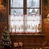 Cortina de Café Bordada de Natal