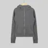 [En Stock] Sudadera con Capucha Ld de Corte Ajustado Sudadera Deportiva Cálida Cardigan con Cremallera Sudadera Chaqueta de Yoga de Corte Ajustado