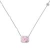 Colar de prata esterlina S925 estilo casamento europeu e americano feminino requintado formato de açúcar 8A corte de flor de gelo rosa amarelo zircônia corrente de clavícula