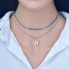 Collar de 26 Letras Estilo Nuevo Europeo y Americano, Collar de Cadena Cubana Multicapa Personalizado, Accesorios de Verano, Regalos de Vacaciones para Niñas