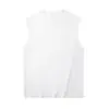 Colete sem mangas pesado de 250g, estilo retrô, algodão, verão, colete base, plus size, cor sólida, solto, simples, camiseta de base