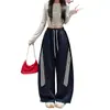 Pantalones Casuales de Pierna Ancha Curvos Adelgazantes de Cintura Alta Nuevos para Mujer Otoño 2026, Pantalones Deportivos Retro Americanos con Tres Rayas
