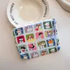 Bolsa Cosmética Linda Azul Caricatura Mini Billetera Algodón Puro Bolsa Pequeña de Tela Auriculares Lápiz Labial Bolsa de Almacenamiento Portátil