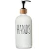 Frasco de Álcool em Gel 500ml Preto e Branco Frasco de Vidro Frasco Dispensador de Gel de Banho Frasco Vazio Tipo Pump Estilo Simples para Lavar as Mãos
