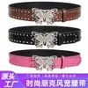 Moda Retro Americana Remache Estilo Punk Cinturón Ancho Nuevo Diseño Personalizado Universal para Jeans de Mujer