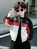Chaqueta de Cuero para Niño 2333 Primavera y Otoño Nueva Elegante Chaqueta de Béisbol Ropa Urbana Infantil Atuendo de Otoño Chaqueta de Motocicleta para Bebé